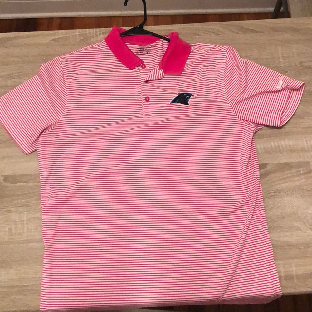 Pink stripped panther polo